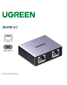 ADAPTADOR UGREEN GIGABIT ETHERNET SPLITTER 1 A 2 (NW301/ 45311)