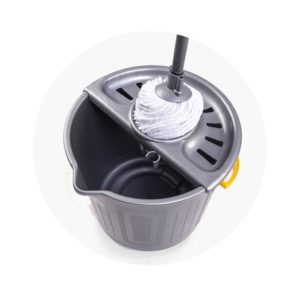 Balde con escurridor y mopa 17 LT plata Hude
