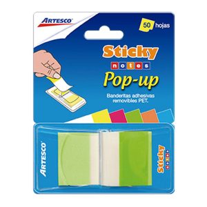 Banderitas pop up x 50h verde neón Artesco