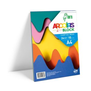 Block cartulina arcoíris A4 x 24 hojas Loro