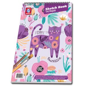 Block sketch book espiral 14 hojas diseños variados Surco
