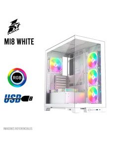 CASE 1ST PLAYER MI8 WHITE ( 1S-CA1ST-MI8 ) SIN FUENTE | VIDRIO TEMPLADO | LED-RGB