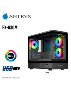 CASE ANTRYX FX-630M BLACK ( AC-FX630MK ) S/FUENTE | PANEL VIDRIO | LED-ARGB