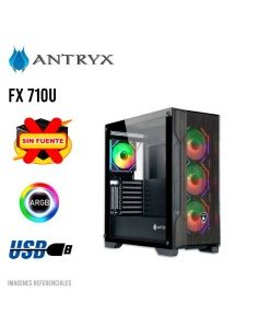 CASE ANTRYX FX 710U ( AC-FX710UK ) S/FUENTE | PANEL VIDRIO | LED-ARGB