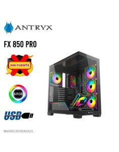 CASE ANTRYX FX 850 PRO BLACK ( AC-FX850KP ) S/FUENTE | PANEL VIDRIO | 5 LED-ARGB