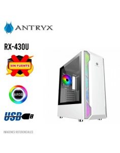 CASE ANTRYX RX 430U WHITE ( AC-RX430UW ) SIN FUENTE | VIDRIO TEMPLADO | LED-RGB