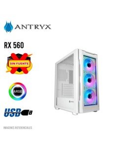 CASE ANTRYX RX 560 WHITE ( AC-RX560W ) S/FUENTE | VIDRIO TEMPLADO | LED-ARGB