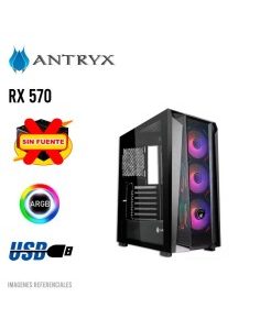CASE ANTRYX RX 570 ( AC-RX570K ) S/FUENTE | VIDRIO TEMPLADO | LED-ARGB