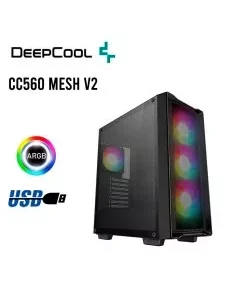 CASE DEEPCOOL CC560 MESH V2 ( R-CC560-BKAMA4-G-2 ) S/FUENTE | VIDEO TEMPLADO | LED-ARGB
