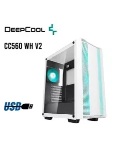 CASE DEEPCOOL CC560 WH V2 (R-CC560-WHGAA4-G-2) S/FUENTE| VIDRIO TEMPLADO| LED