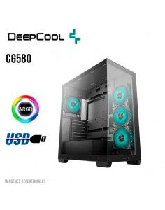 CASE DEEPCOOL CG580 4F (R-CG580-BKADA4-G-1) S/FUENTE| VIDRIO TEMPLADO| 4 LED-ARGB