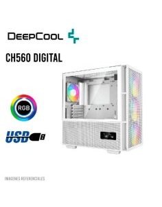 CASE DEEPCOOL CH560 DIGITAL WH (R-CH560-WHAPE4D-G-1) S/FUENTE| VIDRIO TEMPLADO| LED-RGB