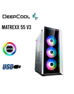 CASE DEEPCOOL MATREXX 55 V3 WHITE ( DP-ATX-MATREXX55V3-AR-WH-3F ) SIN FUENTE | VIDRIO TEMPLADO | LED-ARGB