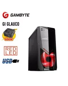 CASE GAMBYTE GLAUCO GI GLAUCO 600W NEGRO 1 PANEL ACRILICO LED ROJO