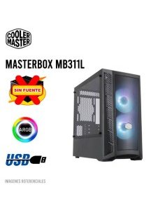 CASE GAMER COOLER MASTER MB311L MASTERBOX ( MCB-B311L-KGNN-S02 ) S/FUENTE | VIDRIO TEMPLADO | LED-ARGB