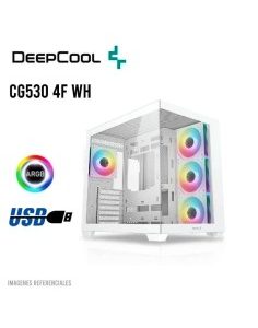 CASE GAMER DEEPCOOL CG530 4F WH ( R-CG530-WHADA4-G-1 ) S/FUENTE | VIDRIO TEMPLADO | LED-ARGB