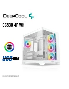 CASE GAMER DEEPCOOL CG530 4F WH ( R-CG530-WHADA4-G-1 ) S/FUENTE | VIDRIO TEMPLADO | LED-ARGB