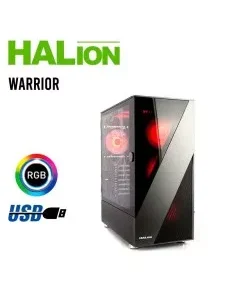CASE GAMER HALION WARRIOR ( HA-CT660 ) SIN FUENTE | VIDRIO TEMPLADO | LED-RGB
