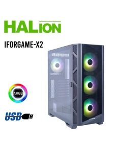 CASE GAMER IFORGAME X2 ( IFORGAME-X2 ) S/FUENTE | VIDRIO TEMPLADO | LED-ARGB