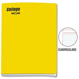 Cuaderno cuadriculado A4 x 80 hojas amarillo Bakan