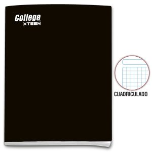 Cuaderno cuadriculado A4 x 80 hojas negro Xteen