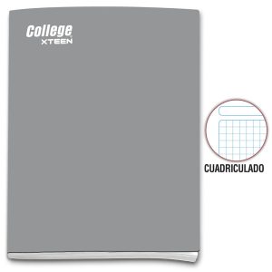 Cuaderno cuadriculado A4 x 80 hojas plomo Xteen