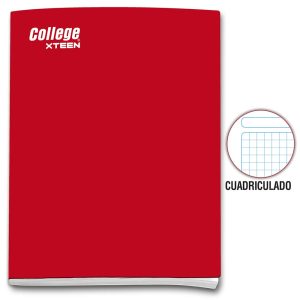 Cuaderno cuadriculado A4 x 80 hojas rojo Xteen