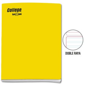 Cuaderno doble raya A4 x 80 hojas amarillo Bakan
