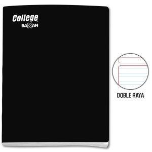 Cuaderno doble raya A4 x 80 hojas negro Bakan