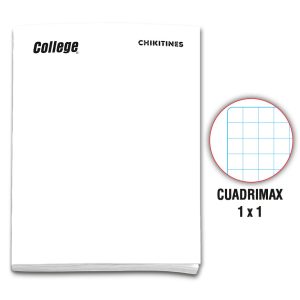 Cuaderno engrapado cuadrimax 1x1 A4x80 hojas blanco Chikitines