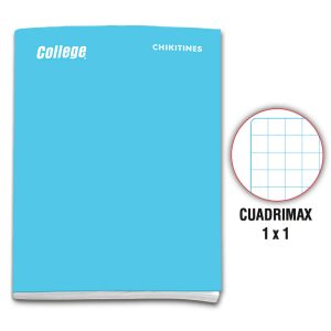 Cuaderno engrapado cuadrimax 1x1  A4x80 hojas celeste Chikitines