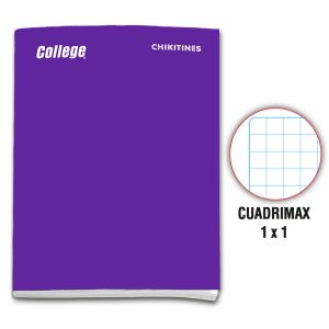 Cuaderno engrapado cuadrimax 1x1 A4x80 hojas morado Chikitines