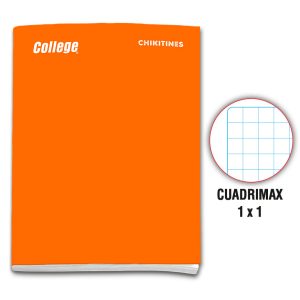 Cuaderno engrapado cuadrimax 1x1 A4x80 hojas naranja Chikitines