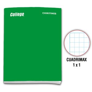 Cuaderno engrapado cuadrimax 1x1  A4x80 hojas verde Chikitines