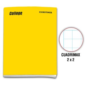 Cuaderno engrapado cuadrimax 2x2 A4x80 hojas amarillo Chikitines
