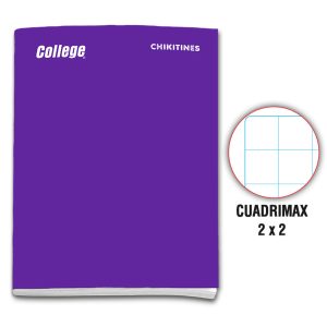 Cuaderno engrapado cuadrimax 2x2 A4x80 hojas morado Chikitines