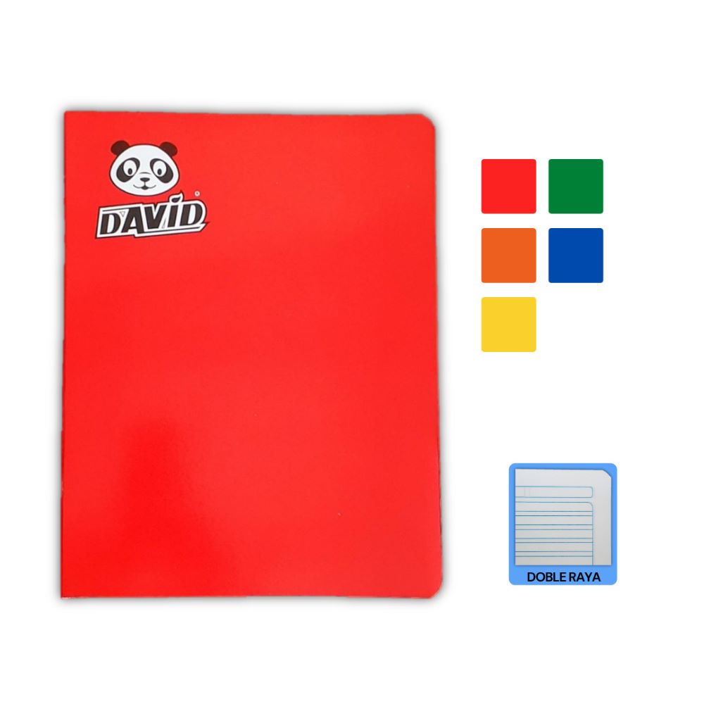 Cuaderno engrapado doble raya A4x80 hojas David
