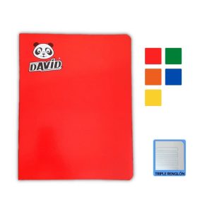 Cuaderno engrapado triple renglón A4x80 hojas David