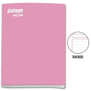 Cuaderno rayado A4 x 80 hojas rosado Bakan