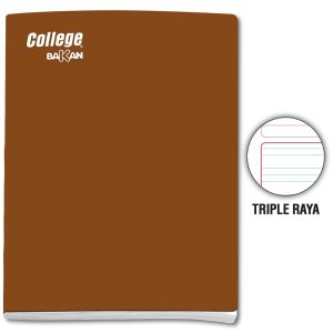 Cuaderno triple raya A4 x 80 hojas marrón Bakan