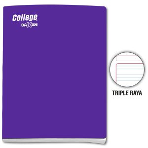 Cuaderno triple raya A4 x 80 hojas morado Bakan