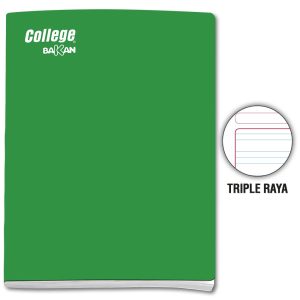 Cuaderno triple raya A4 x 80 hojas verde Bakan