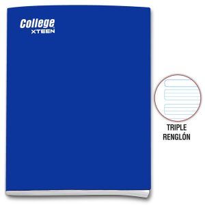 Cuaderno triple renglón A4 x 80 hojas azul Xteen