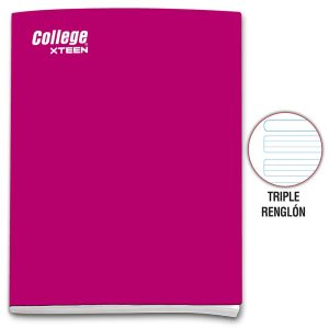 Cuaderno triple renglón A4 x 80 hojas fucsia Xteen