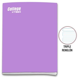 Cuaderno triple renglón A4 x 80 hojas lila Xteen