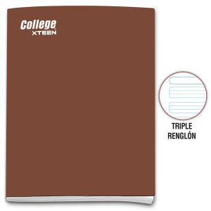 Cuaderno triple renglón A4 x 80 hojas marrón Xteen