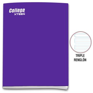 Cuaderno triple renglón A4 x 80 hojas morado Xteen