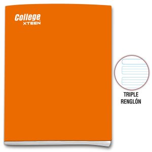 Cuaderno triple renglón A4 x 80 hojas naranja Xteen