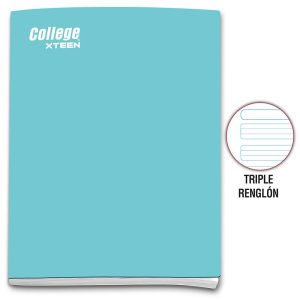 Cuaderno triple renglón A4 x 80 hojas turquesa Xteen