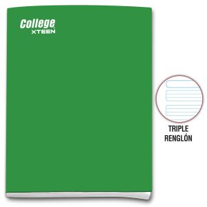 Cuaderno triple renglón A4 x 80 hojas verde XTeen